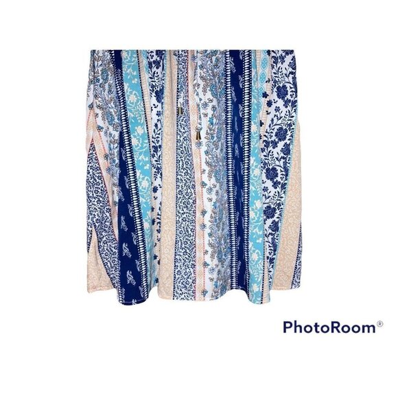 Mph Collection Womens 2X Plus Pink & Blue Button Up Collared Sleeveless Dress - Picture 4 of 6